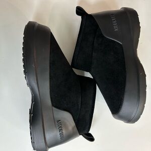 Moon Boots Low Black Suede